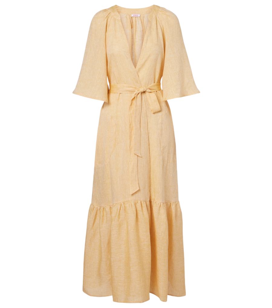 Eres Audacieuse belted linen maxi dress