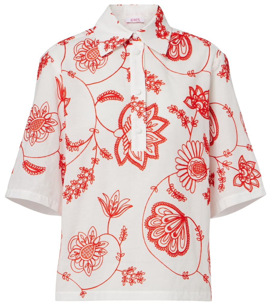 Chemise en coton mélangé brodée Eres Izana