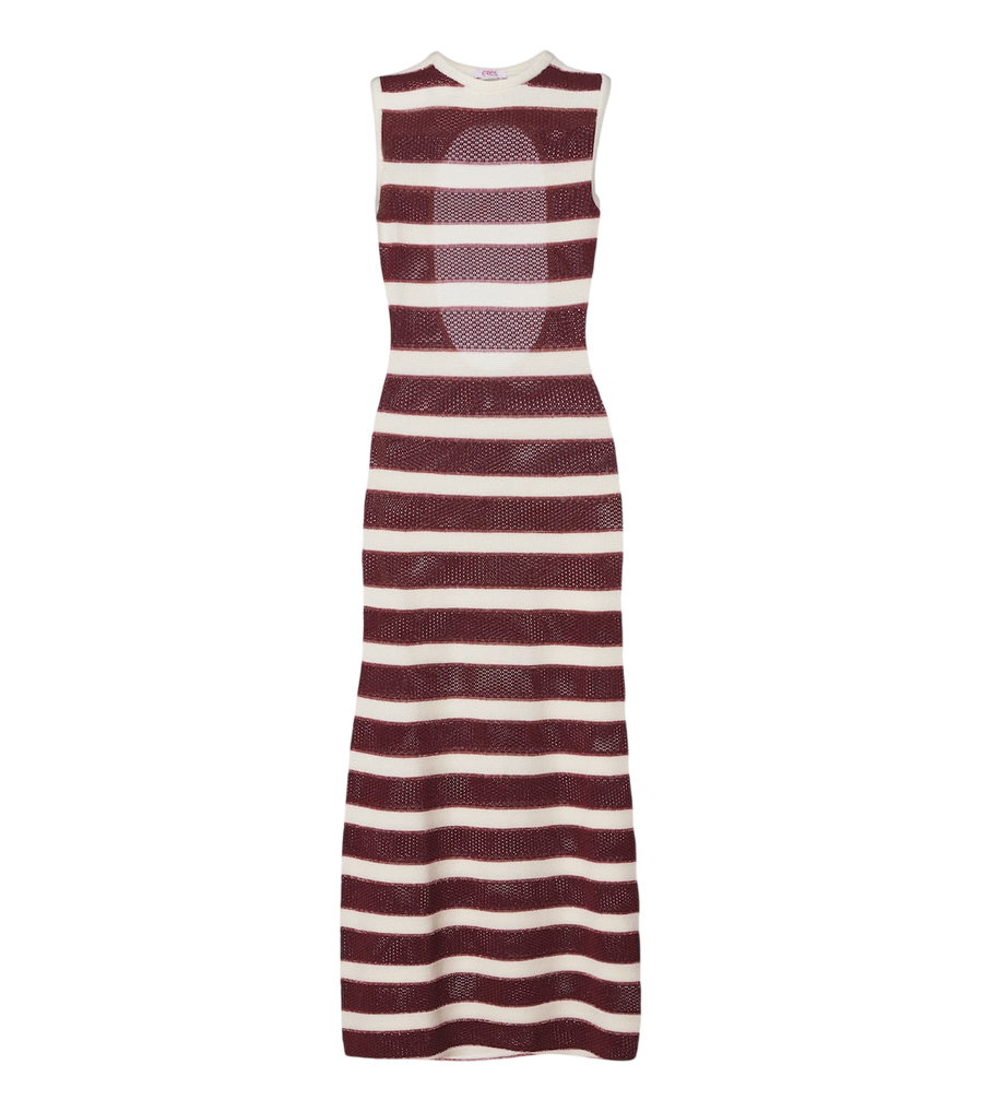 Vestido midi Régulière de mezcla de algodón a rayas de Eres