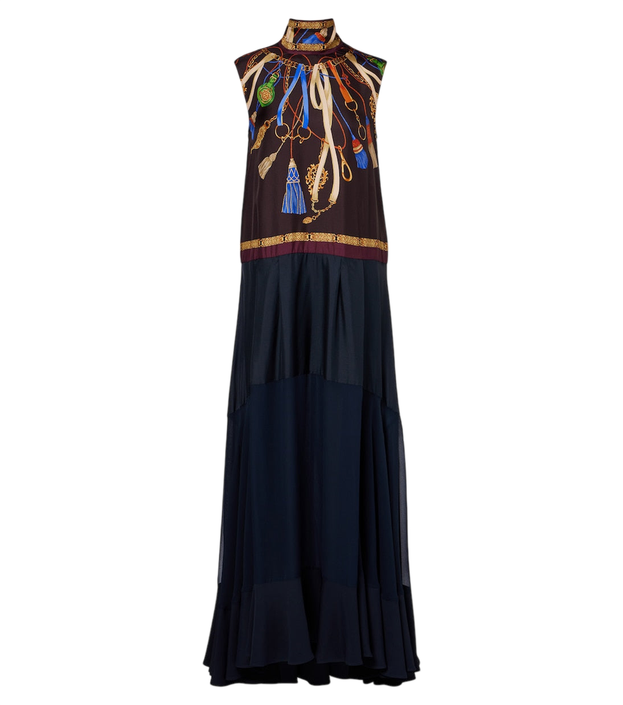 Robe Etro drapée en sergé de soie imprimé