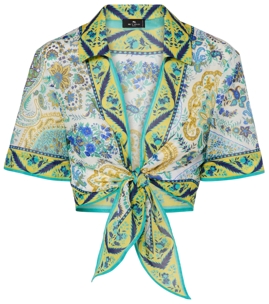 Haut court en coton à motif floral Etro