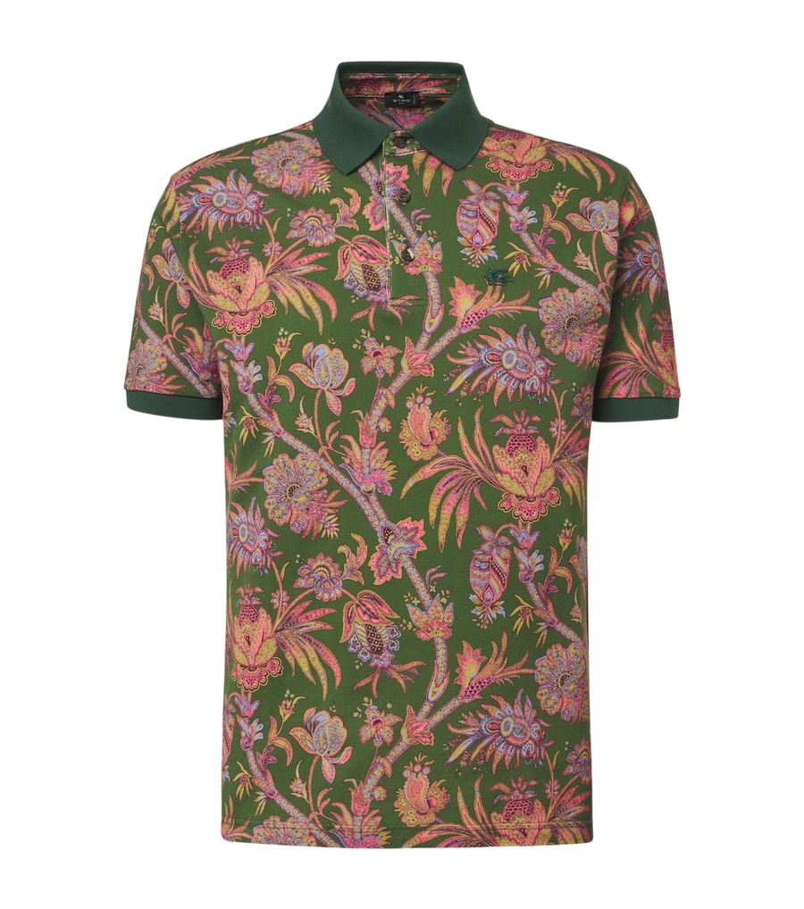 Etro Floral cotton piqué polo shirt
