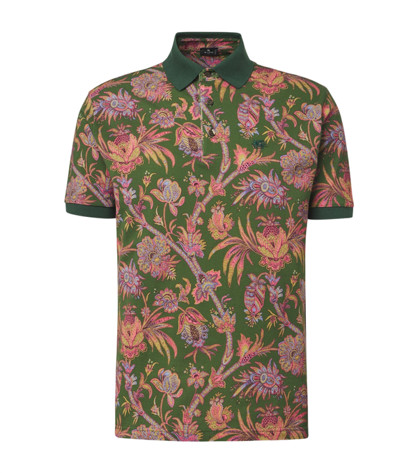 Etro Floral cotton piqué polo shirt