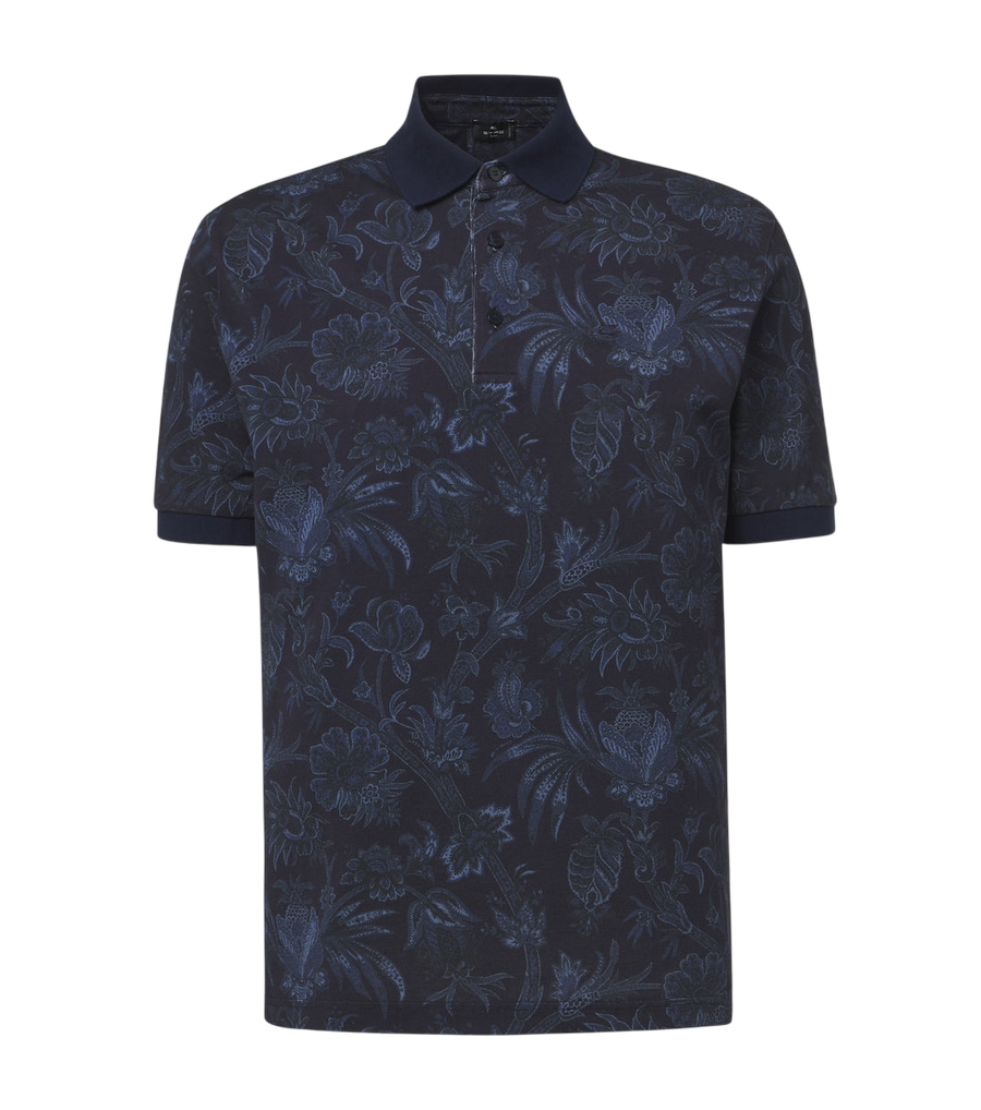 Etro Floral cotton piqué polo shirt