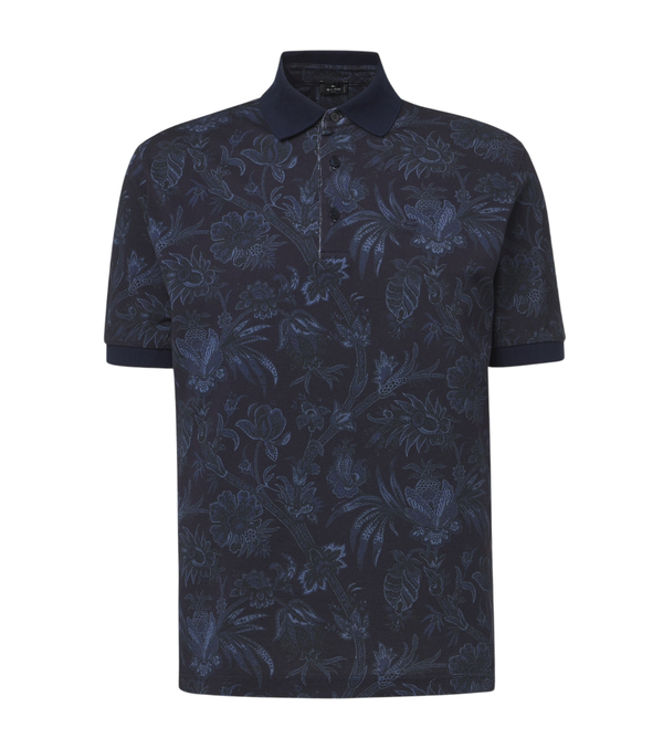 Etro Floral cotton piqué polo shirt