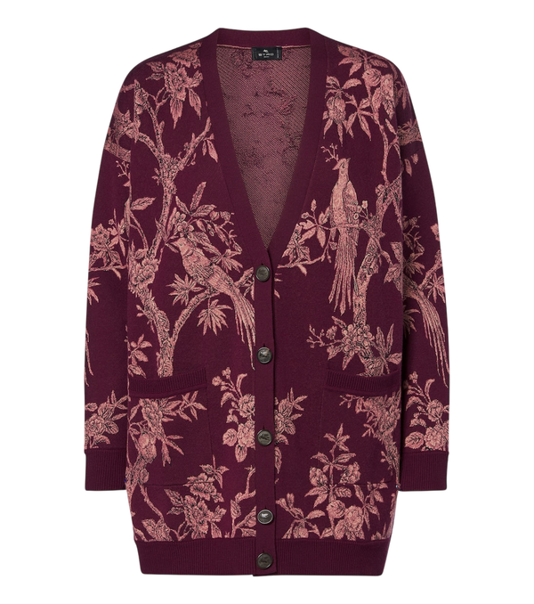 Etro Floral jacquard wool-blend cardigan