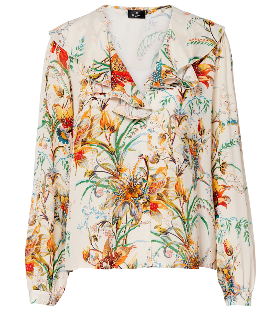 Chemisier à volants à motif floral Etro