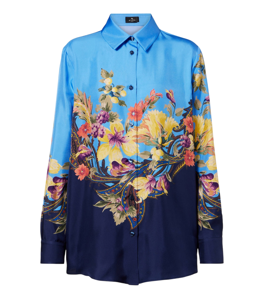 Camisa de seda con estampado floral de Etro