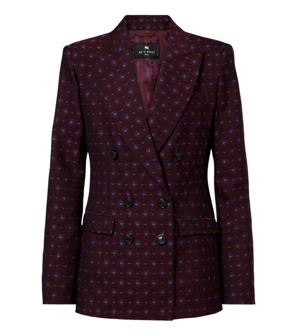 Etro Floral wool and cotton jacquard blazer