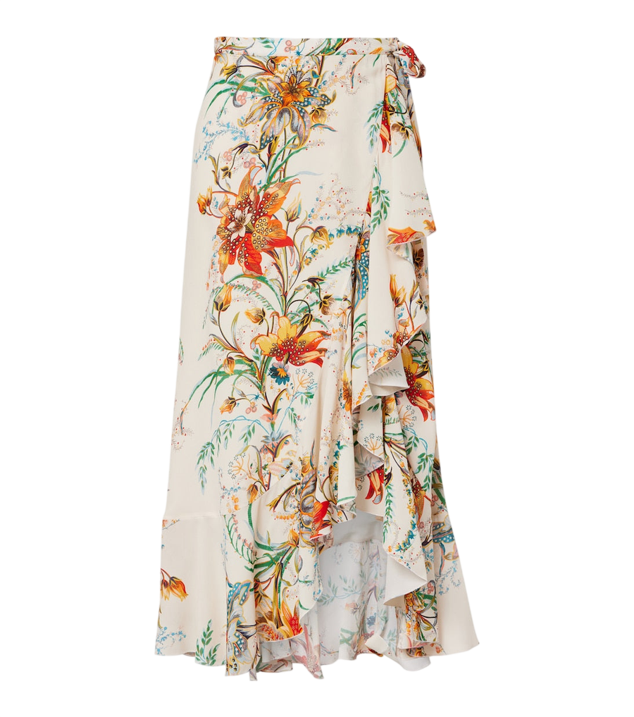 Falda cruzada floral de Etro