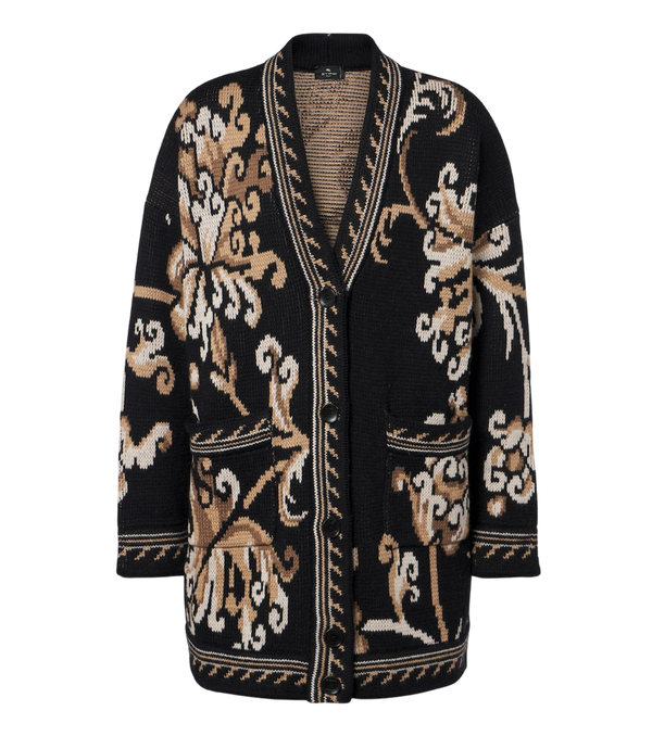Etro Jacquard wool cardigan