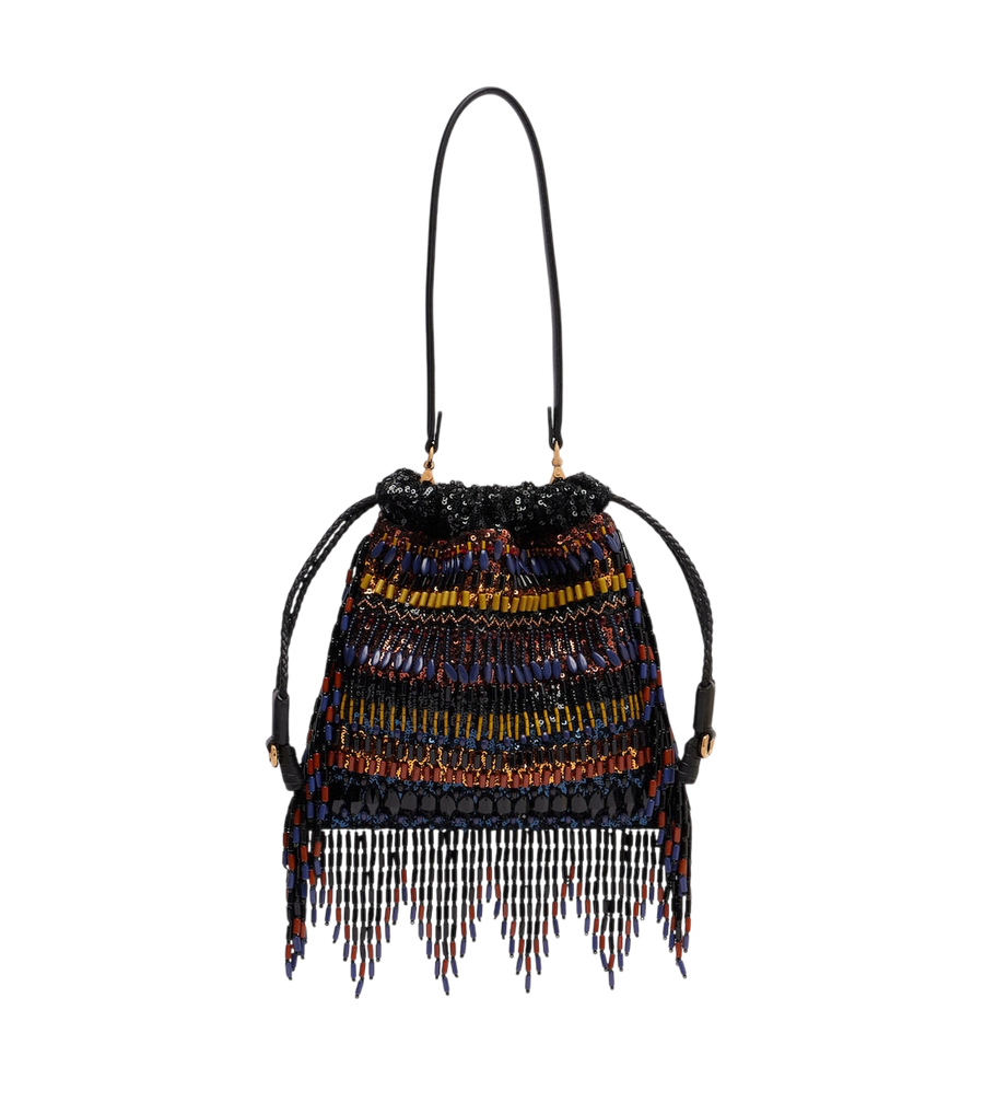 Etro Kalispera Small beaded fringed shoulder bag