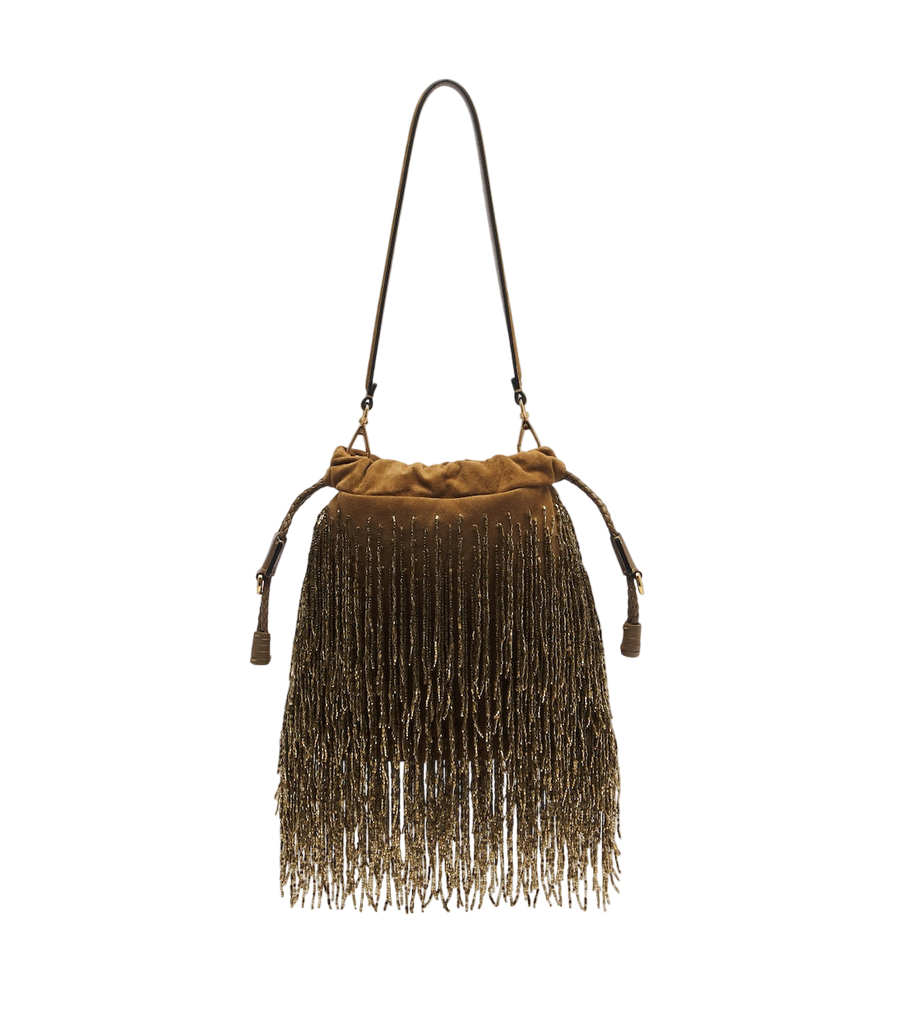Etro Kalispera Small fringed suede shoulder bag