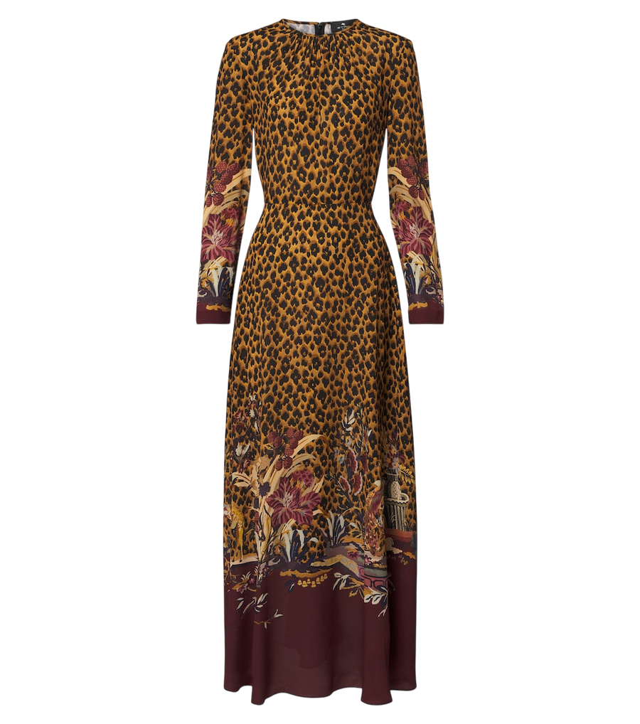 Robe longue à imprimé léopard Etro