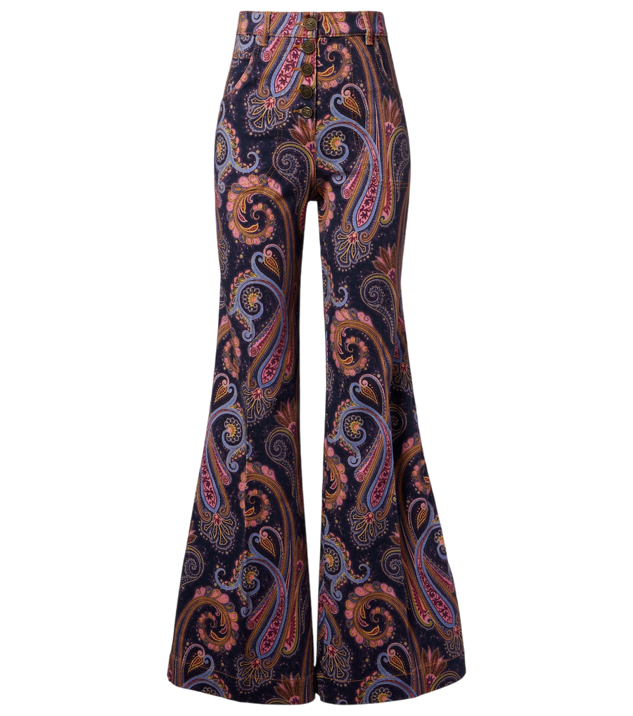 Etro Paisley cotton-blend flared pants
