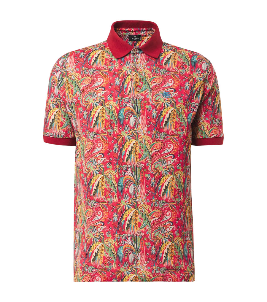 Etro Paisley cotton piqué polo shirt