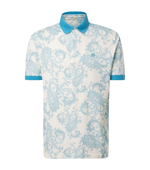 Etro Paisley cotton piqué polo shirt