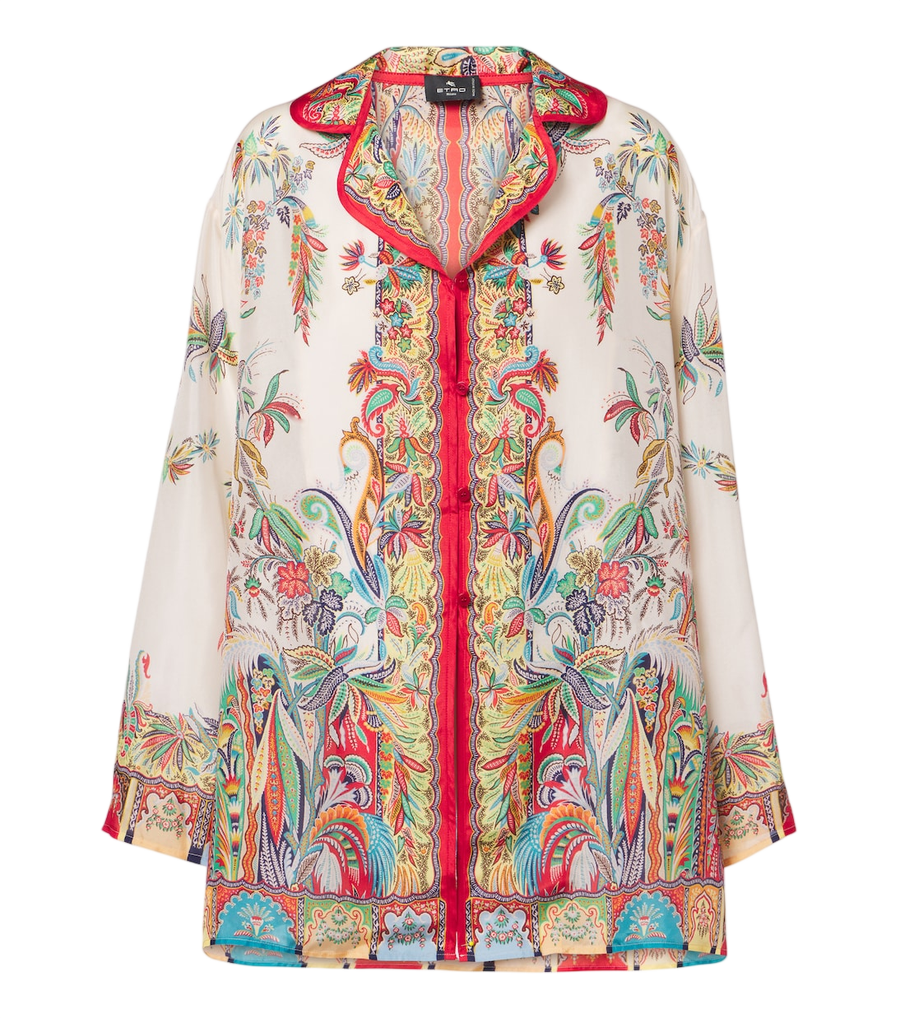 Camisa oversize de seda con estampado Paisley de Etro