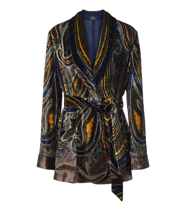 Etro Paisley velvet wrap blazer