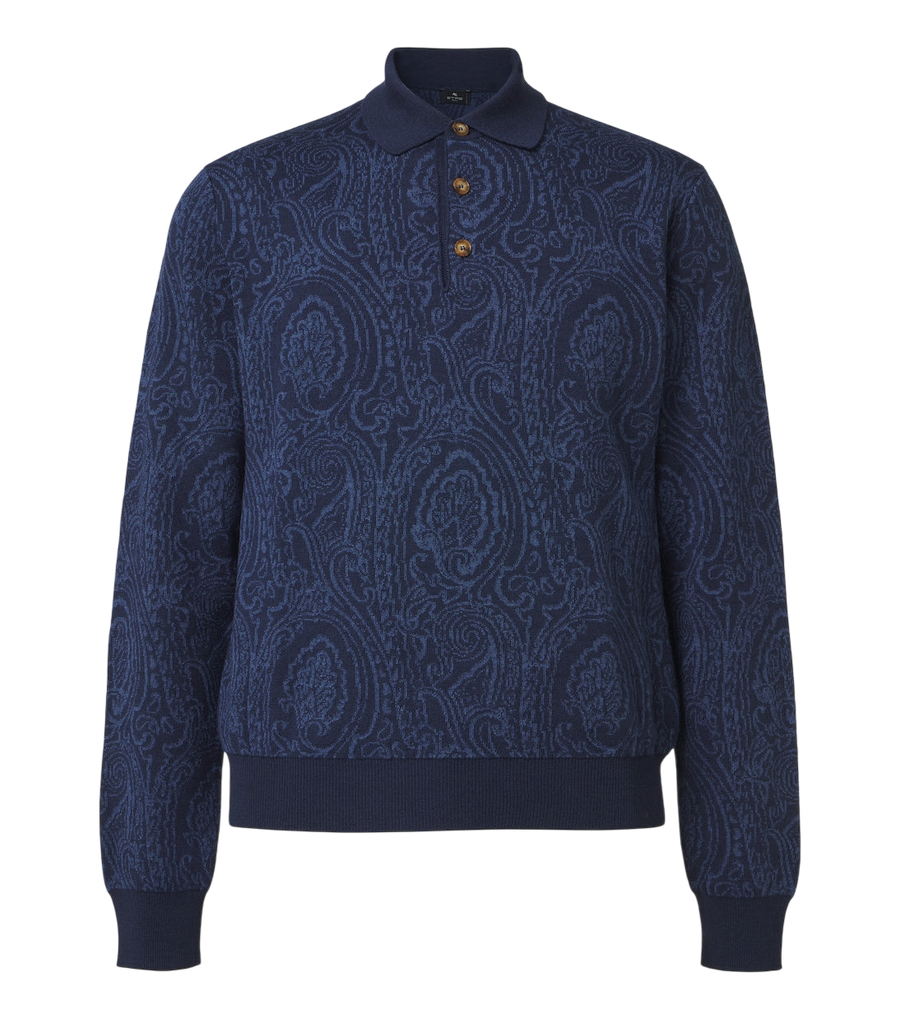 Etro Paisley wool-blend polo sweater