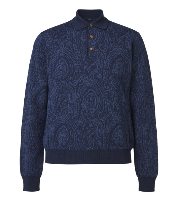 Etro Paisley wool-blend polo sweater