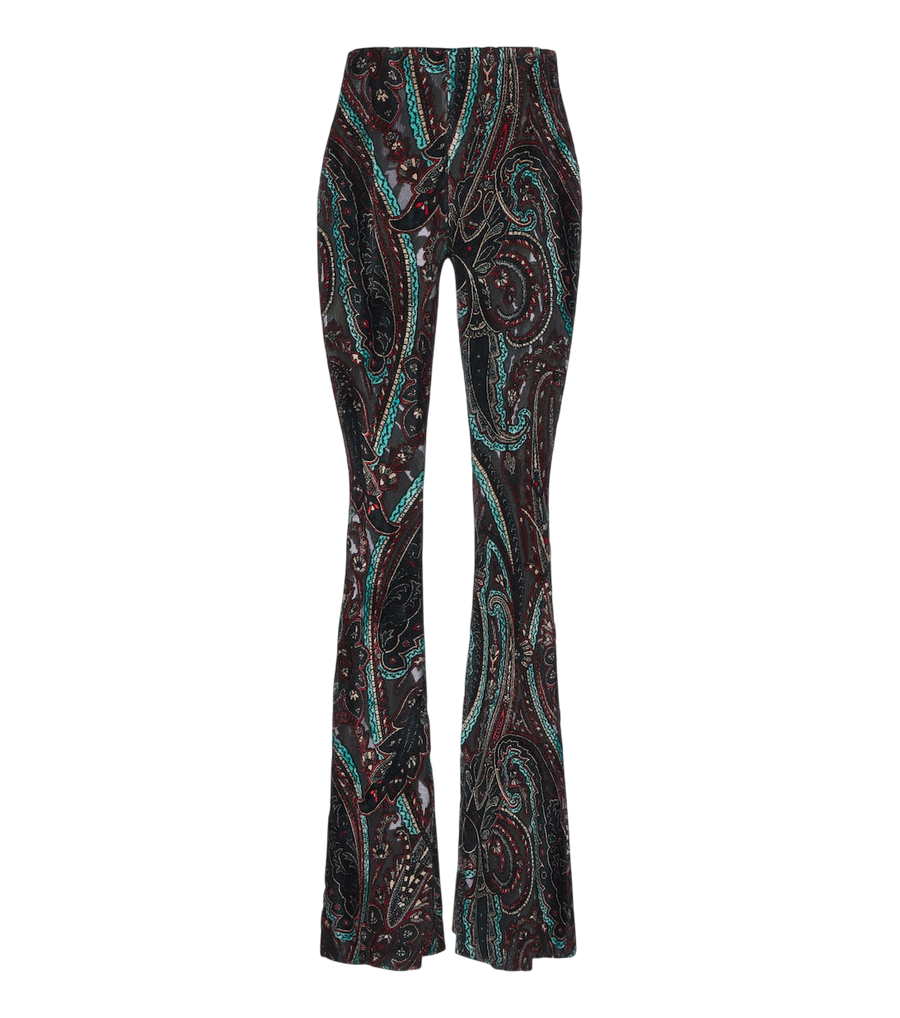 Etro Patch-appliqué paisley flared pants