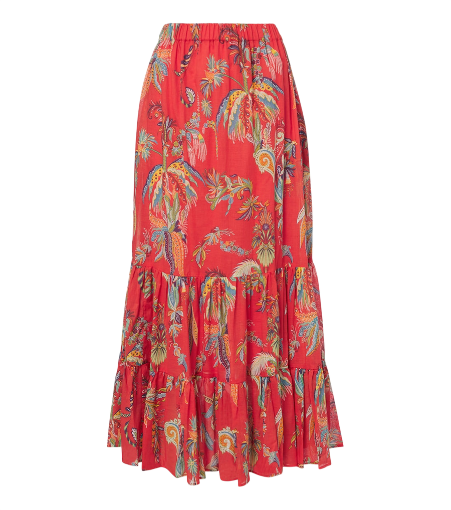 Etro Printed cotton maxi skirt