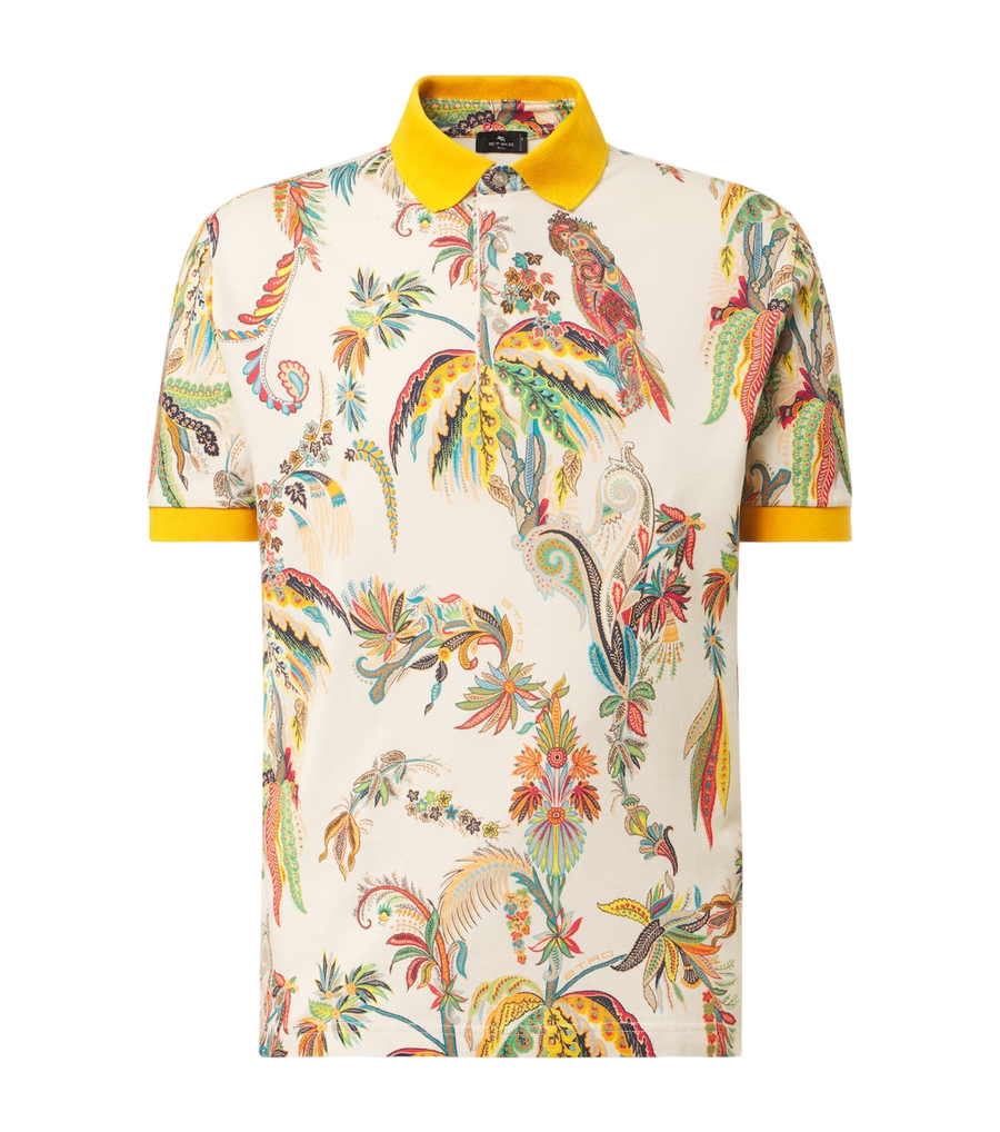 Etro Printed cotton piqué polo shirt