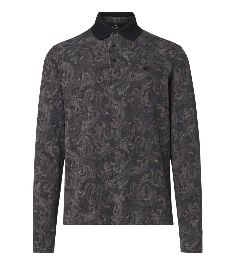 Etro Printed cotton piqué polo shirt