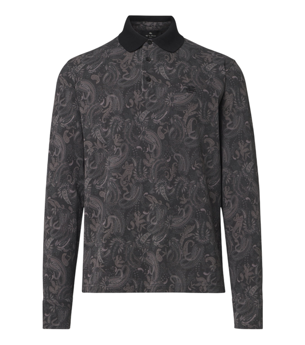 Etro Printed cotton piqué polo shirt