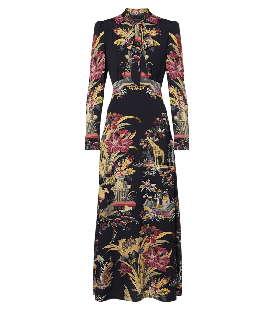 Robe longue en crêpe de chine imprimé Etro