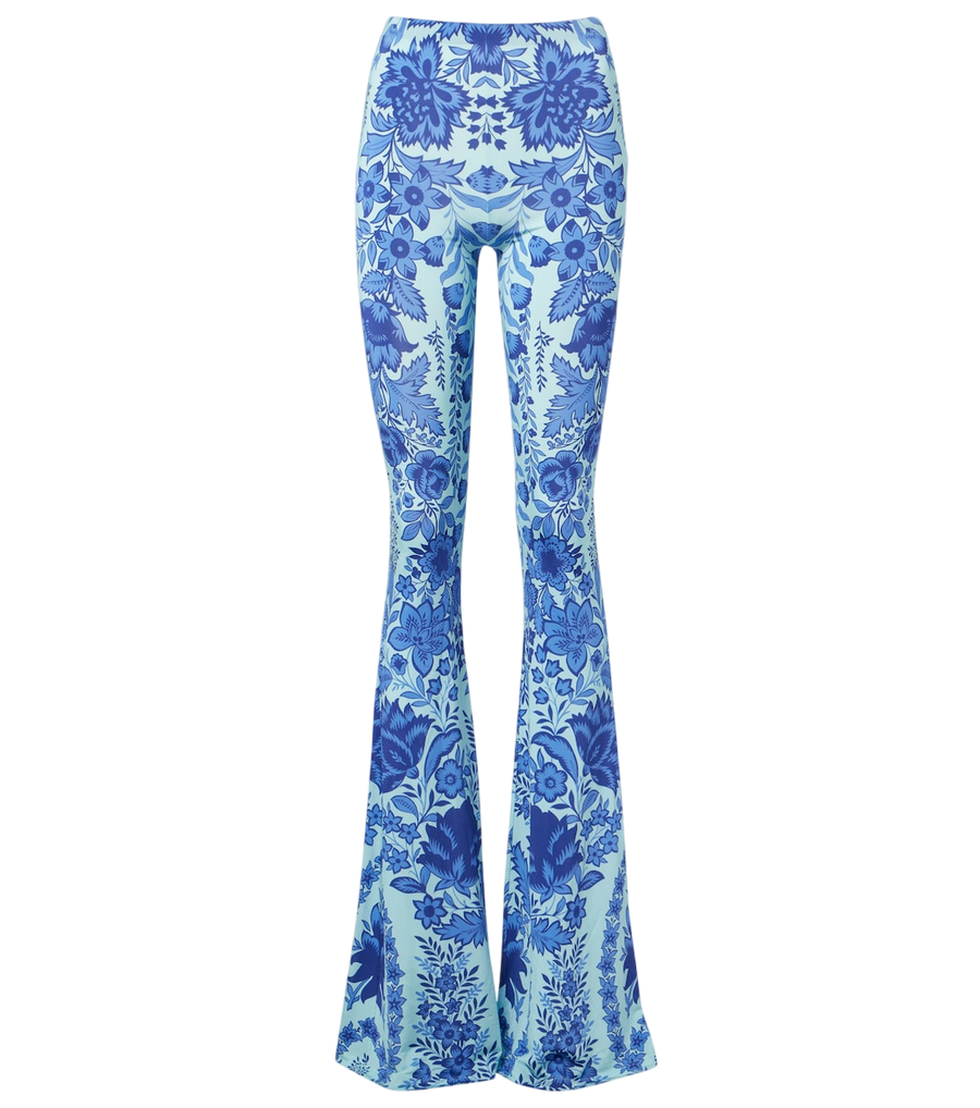 Etro Printed jersey flared leggings