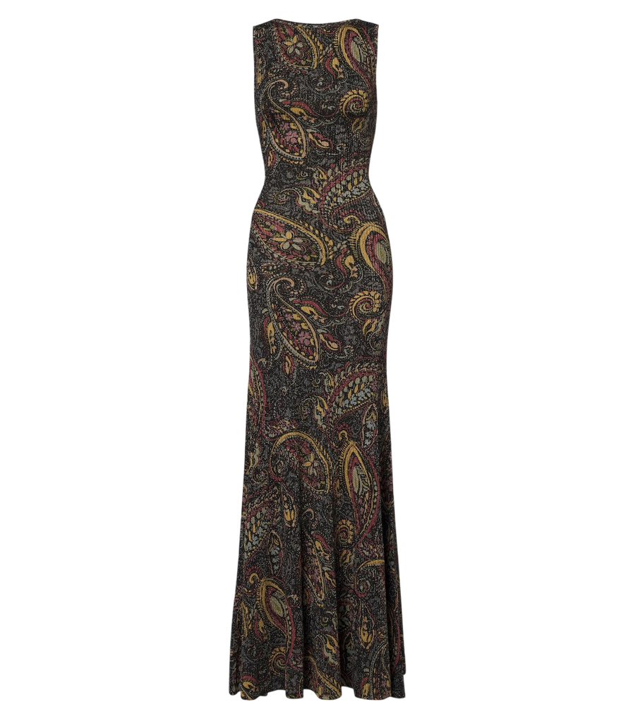 Robe longue Etro en maille côtelée à imprimé