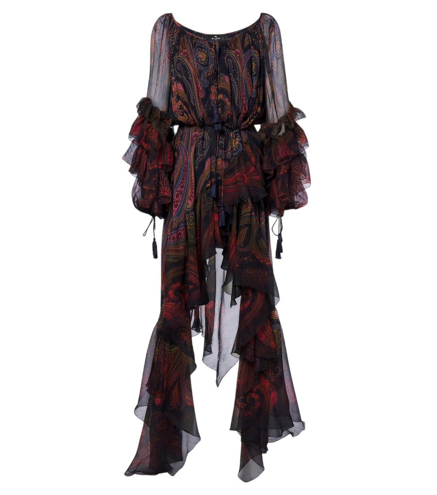 Etro Printed silk chiffon gown