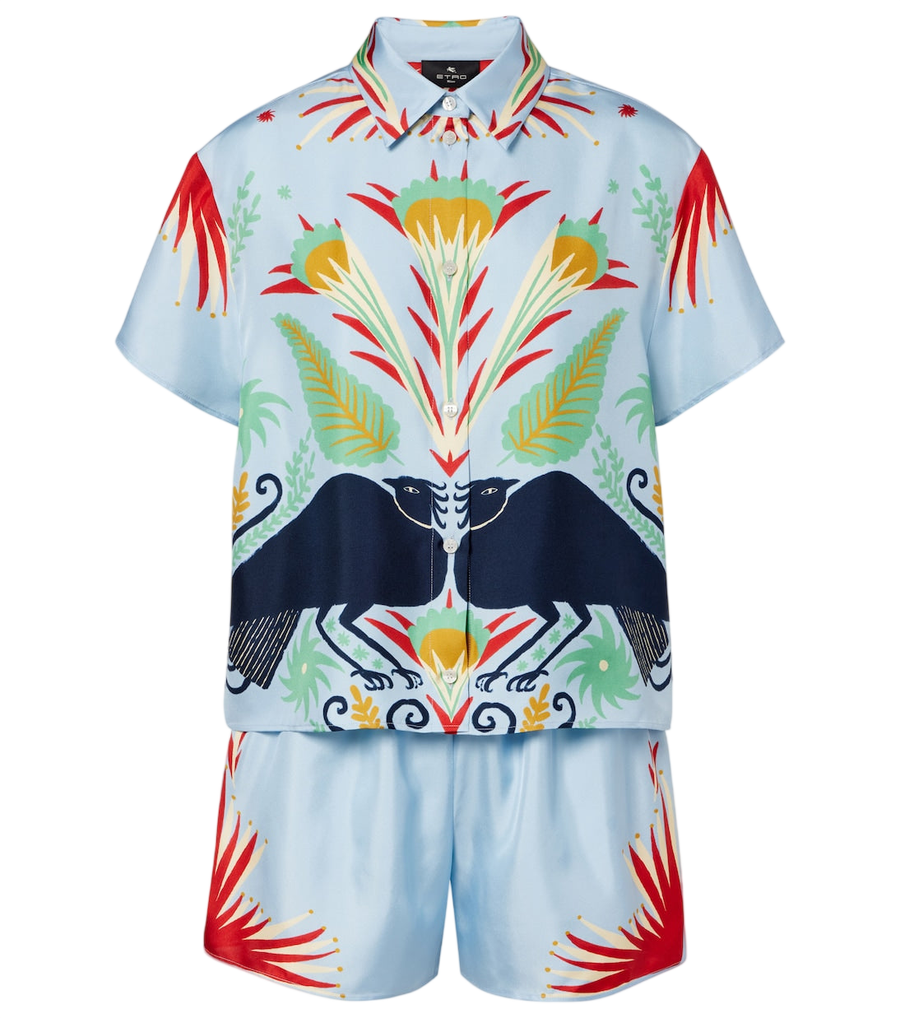 Pijama de seda estampado Etro