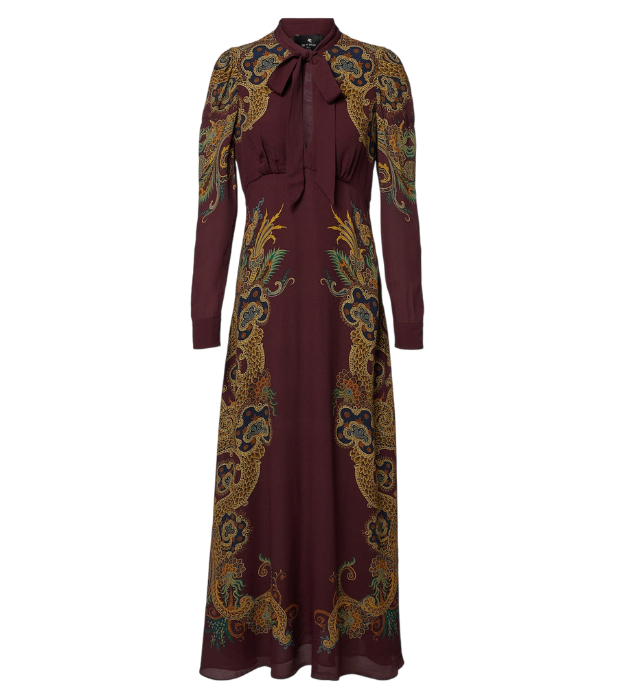Etro Printed tie-neck maxi dress