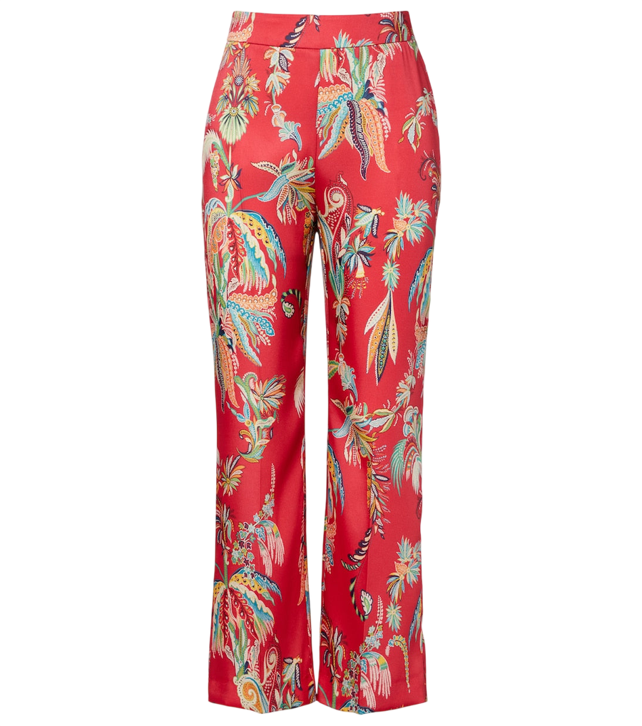 Etro Printed twill straight pants