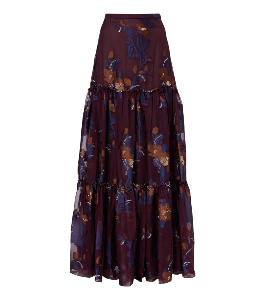 Etro Tiered silk-blend jacquard maxi skirt
