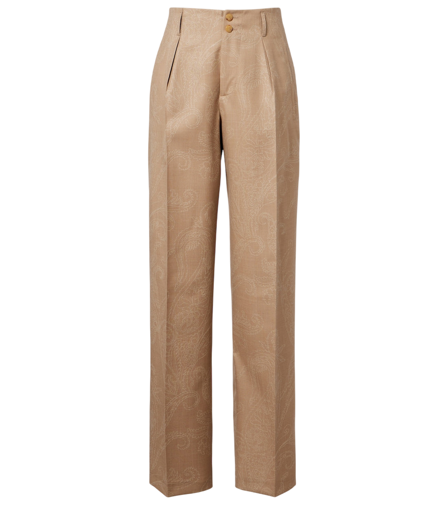 Etro Wool jacquard wide-leg pants