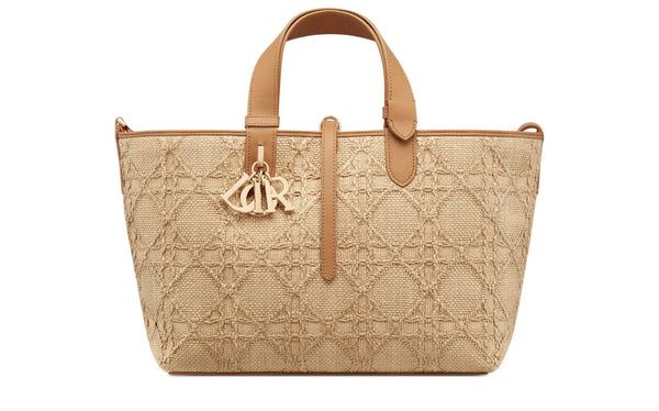 Dior Medium Toujours Natural Cannage Raffia Tote Bag