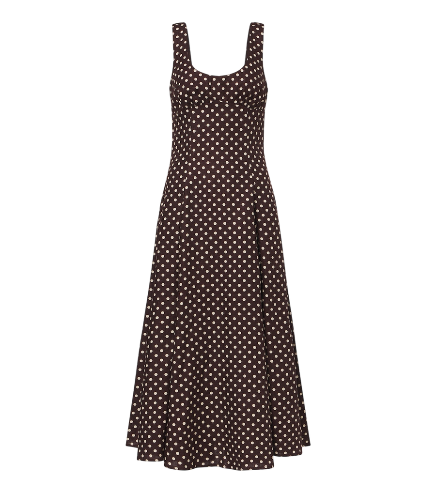 Faithfull Esme polka-dot linen midi dress