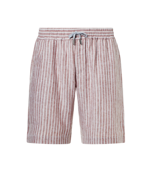 Fedeli Pantaloncini Bermuda in lino a righe Alfa