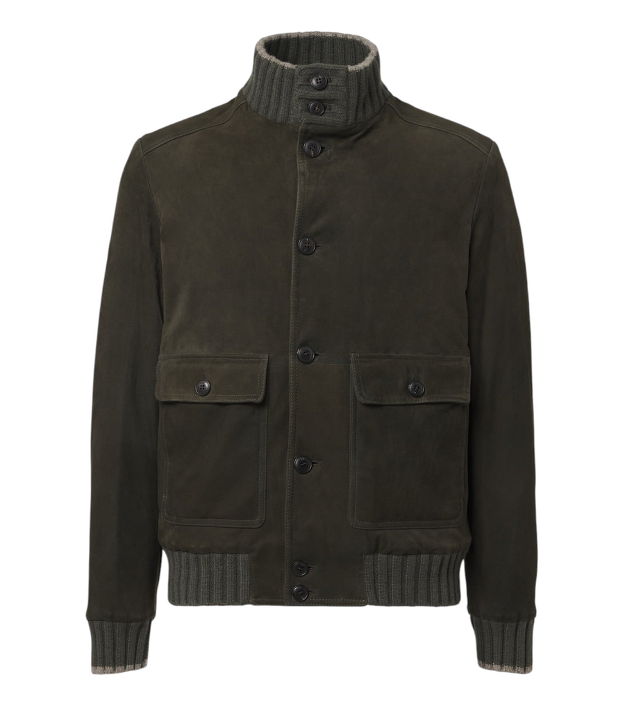 Fedeli Cashmere-trimmed suede jacket