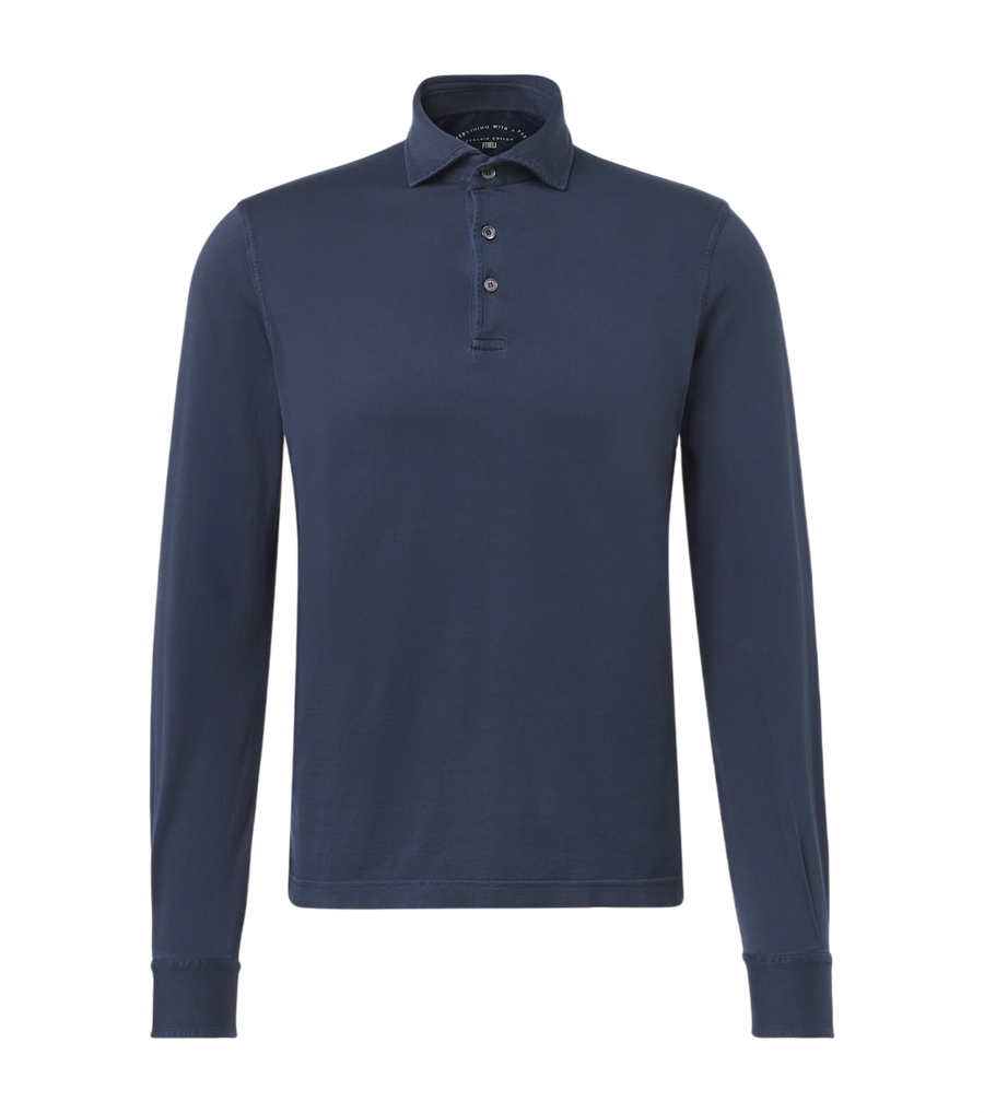 Fedeli Cotton piqué polo shirt
