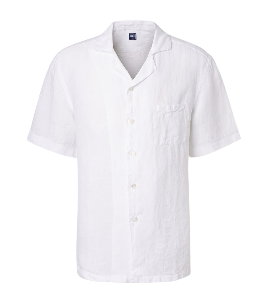 Fedeli Linen bowling shirt