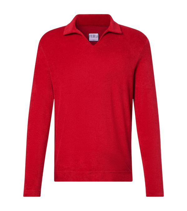 Fedeli Peter cotton terry polo sweater