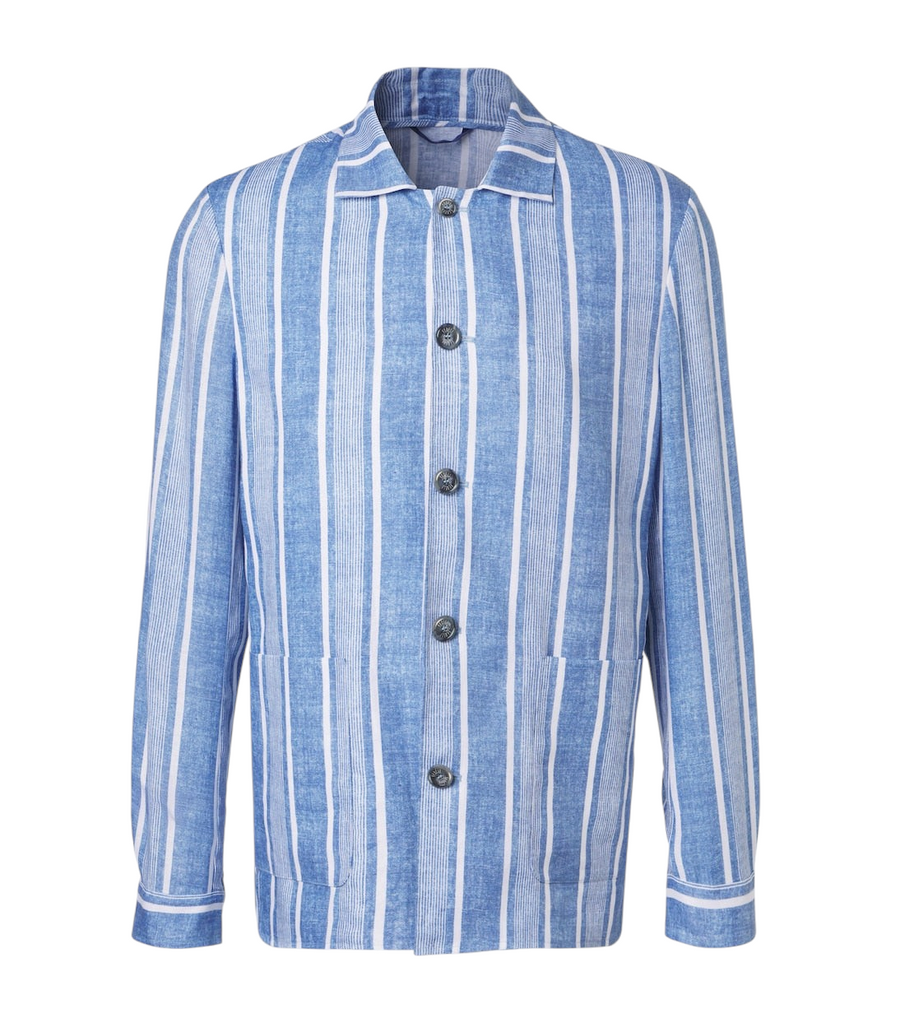 Fedeli Striped linen overshirt