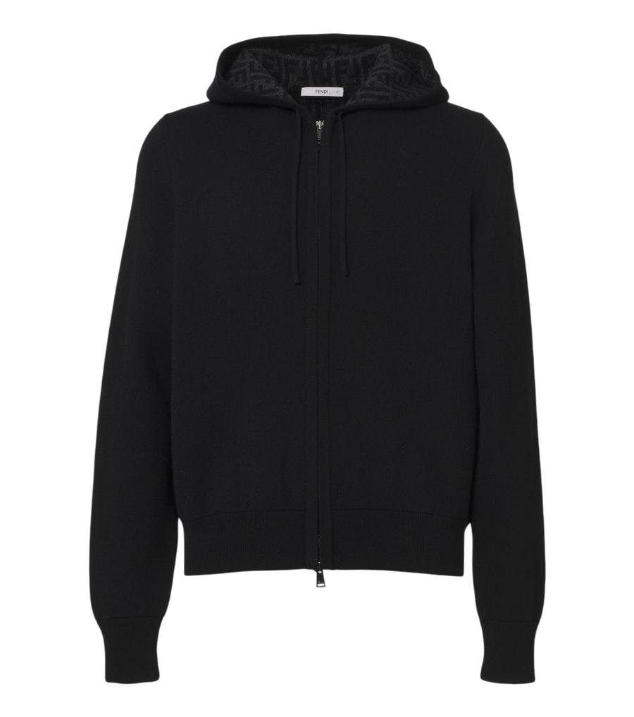 Fendi Cashmere-blend zip-up hoodie