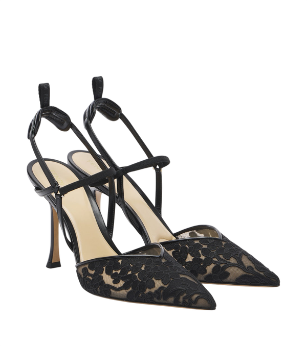 Zapatos destalonados Fendi Colibrì de encaje floral
