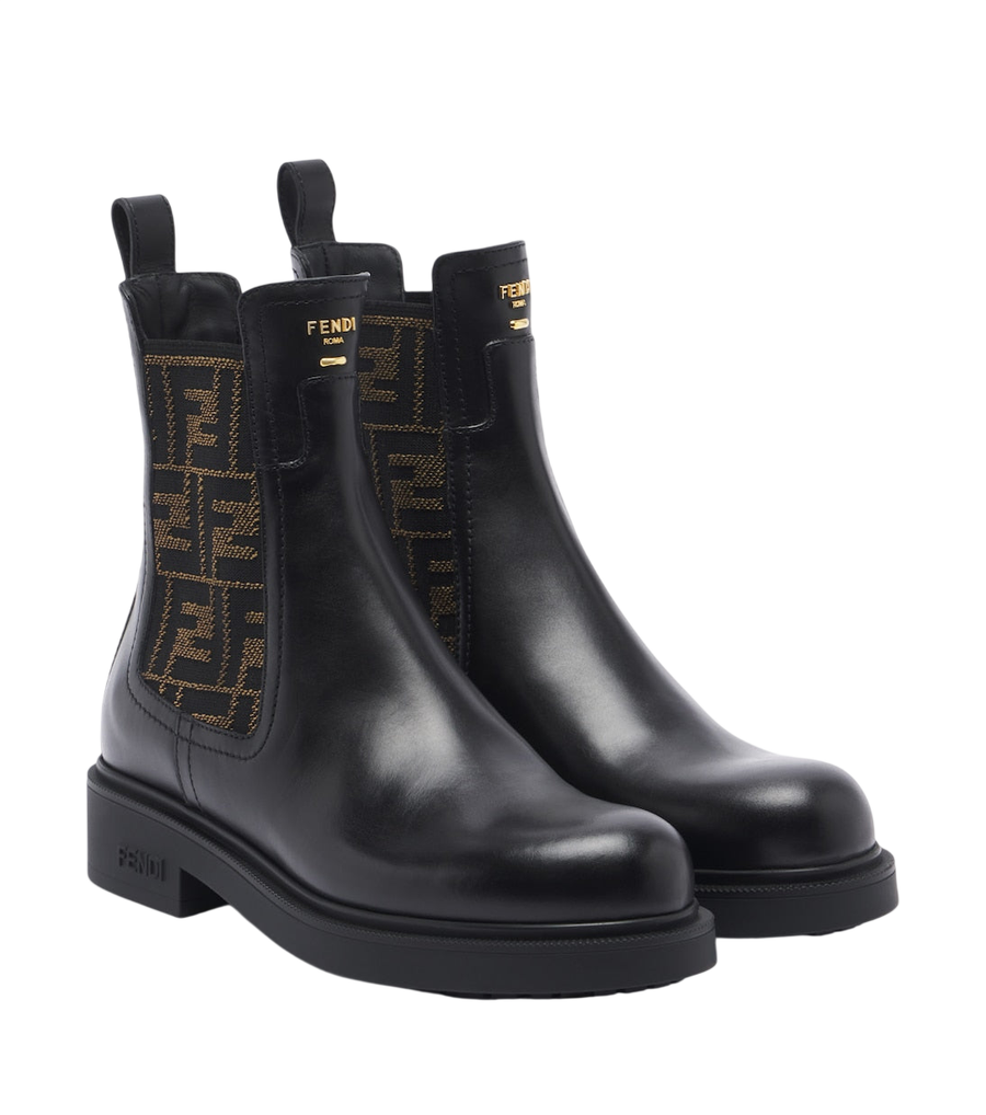 Fendi Commando FF Zucca leather Chelsea boots